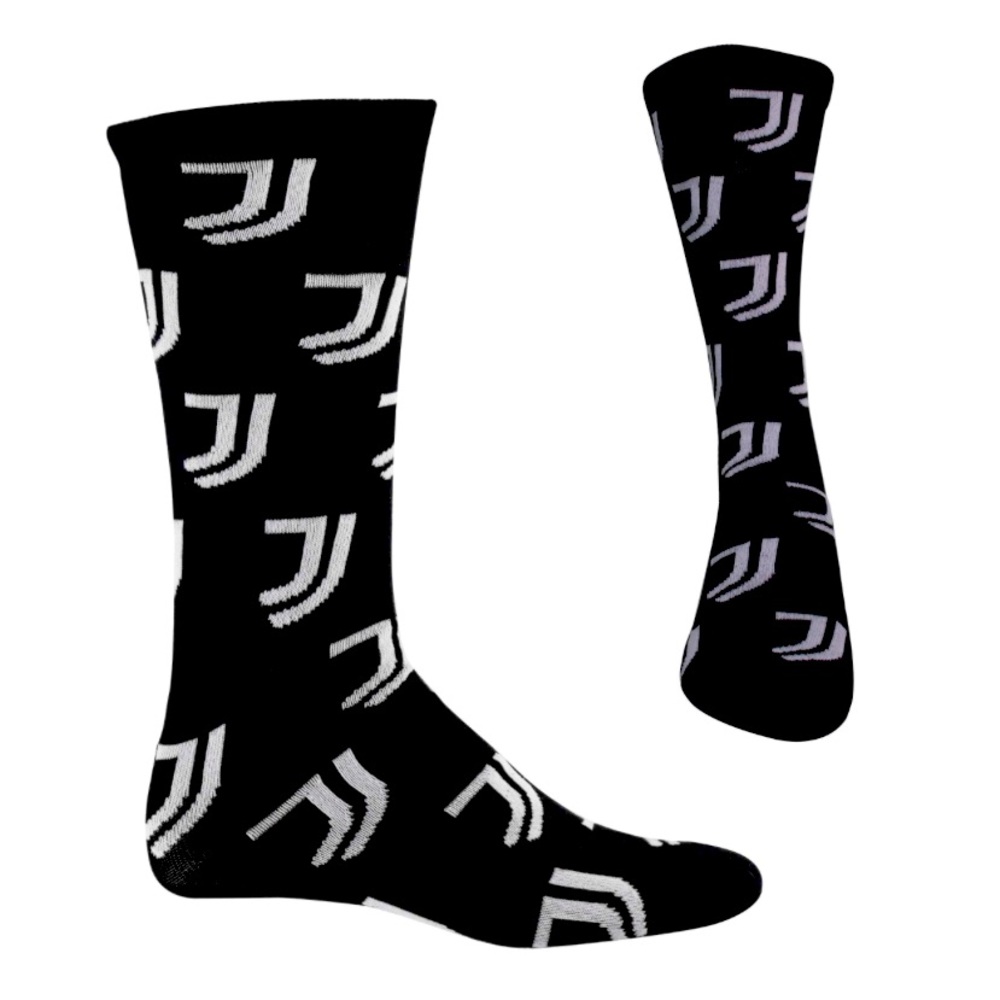 NWT JUVENTUS FC BLACK CALF-LENGTH SOCKS SIZE 9-13 MACCABI ART
